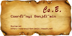 Cserényi Benjámin névjegykártya