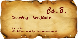 Cserényi Benjámin névjegykártya