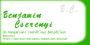 benjamin cserenyi business card